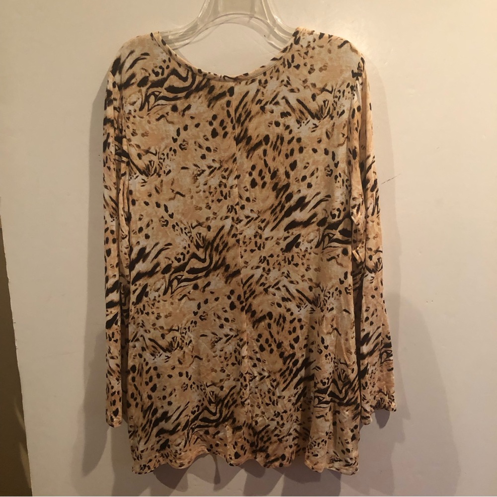 Lysse Sz XL Animal Print Tunic - Tan and Black - Picture 2 of 10